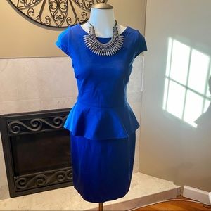 Banana Republic Women Royal Blue Peplum Dress SZ 0